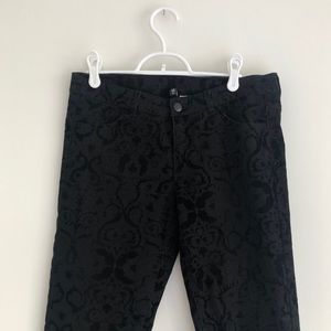 H&M black jeans (with velvet pattern)